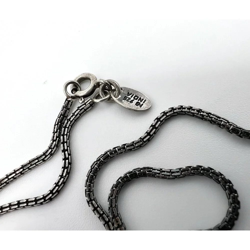 NICKY BUTLER 925 Silver Druzy Gemstone Cross Pendant Necklace - Picture 9 of 15